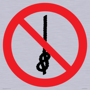 P030 Prohibition: Do not tie knots in rope